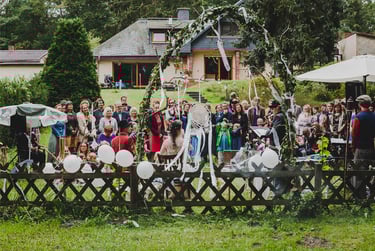 Outdoor wedding ceremony. 
