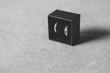 Wedding rings in a box.