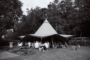 Wedding reception in a tipi.