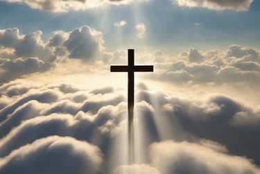 a cross - shaped cross on a cloudy day