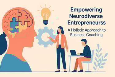 Visual representation of integrated business coaching for neurodiverse entrepreneurs.