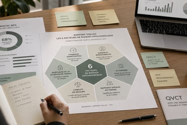 Grille d’analyse des 6 facteurs de risques psychosociaux du rapport Gollac pour un diagnostic RPS et
