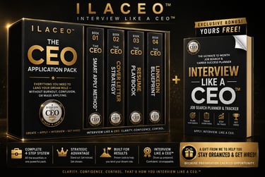 ILACEO Interview Like a CEO application pack and career success planner for professional job search preparation.