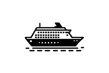 Cartoon image of a cruise ship