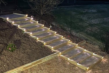 Outdoor stair and landscape step installation in Catawba County NC