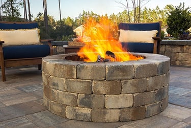 Custom patio and fire pit installation in Catawba County NC