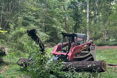 Land clearing services in Catawba County NC using skid steer equipment