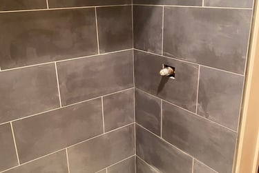 new shower tile installation