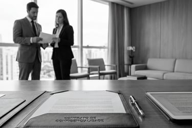 Reunião de advogados do Hutter Advogados Associados em ambiente profissional