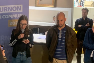 Photo de Marion OTT et Damien Fabvre pendant leurs discours