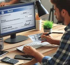 Resident paying rent with online portal