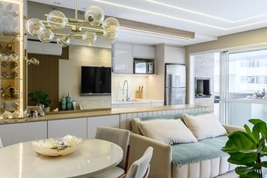 Sala de jantar e estar integrados - Apartamento TC