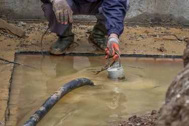 travaux dans l’eau, la boue