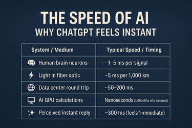 An infographic chart about speed of AI