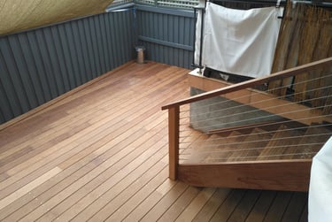 Merbau deck and balustrade