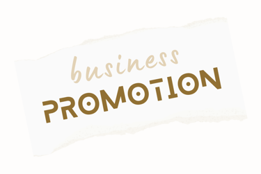 the words business promotion on a scrap of paper