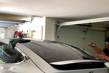 Tesla Model X with 5% Ceramic Tint and Bluemax Tint mobile service in Lafayette, CA.