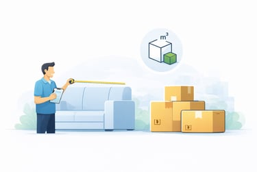 Volumen en metros cúbicos para mudanza internacional desde México