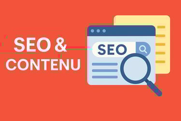 Illustration SEO & contenu : optimisation des mots-clés et analyse de site pour le référencement