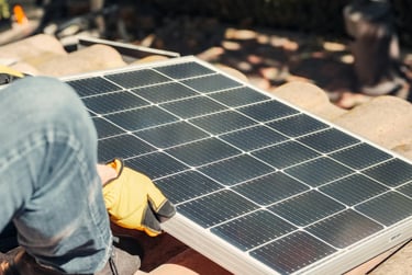 Commercial solar panel installation