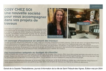 Article de presse - Cosy Chez Soi - La presse en parle