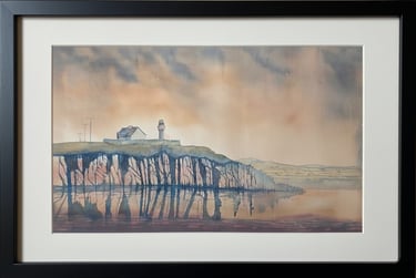 'Dingle Lighthouse' watercolour painting. 