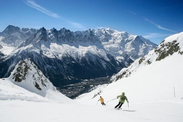 skiing in Chamonix, France