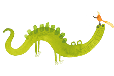 süßes Krokodil mit Vogel