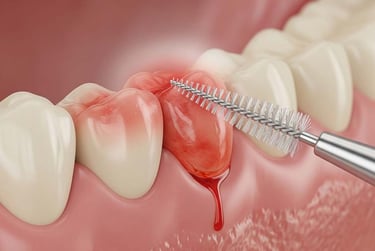 Saignement gencives à cause des brossettes interdentaires hygiene-precision.com