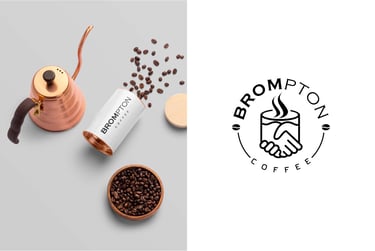 brompton logo, brompton coffe logosu, brompton cafe logosu