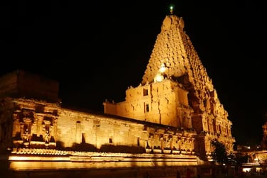 Brihadeeshwara Temple Thanjavur Night View