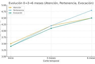 Evolución de la atención, pertenencia y evocación en los talleres de la memoria