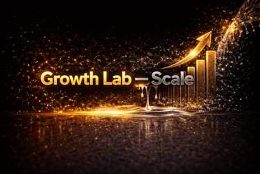 Growth Lab scale visual showing structured framework for hospitality business expansion