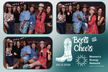 Diverse group of women in cowboy hats at the Women's Energy Network Boots and Cheers event.