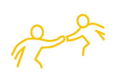 icon one person helping someone needing help - we help our customers whenever we can