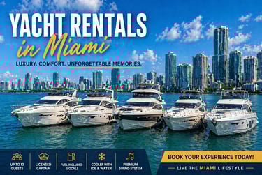 yacht rentals Miami 1500 to 2500 fleet luxury yachts Miami