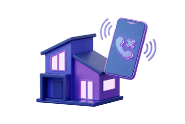 Smartphone sonnant à côté d'une maison illustrant la gestion des appels entrants