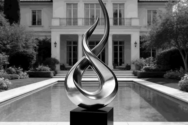 Sculpture in front of Villa