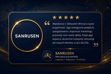 Opinia firmy SANRUSEN o współpracy marketingowej z Tadeuszem Wroną