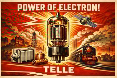Telle vacuum tube detective propaganda poster science fiction