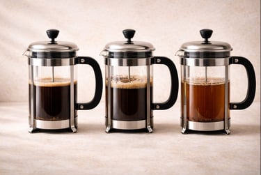 Variações de preparação na prensa francesa método tradicional, James Hoffmann e cold brew