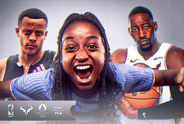 Visuels sportif de joueurs regardant l'objectif 