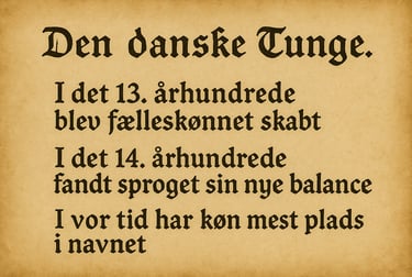 An old Danish manuscript showing the historical timeline of the language