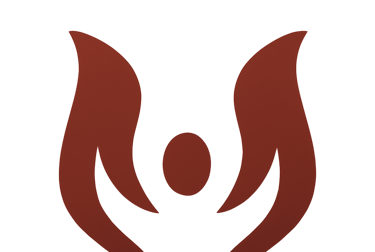 Rood logo-symbool dat relatie en connectie symboliseert.