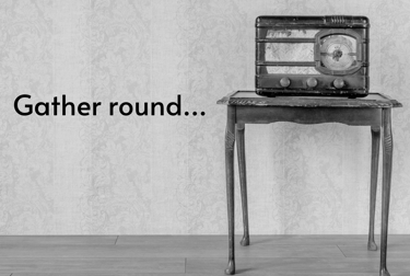 An old fashioned radio broadcasting audio drama sound design