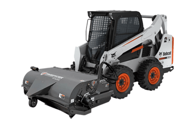 Mini carregadeira BobCat com vassoura recolhedora