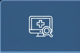 Ikon som illustrerar sökbarhet i HSA-katalogen och digital remisshantering via journalsystem som Cambio och Cosmic.