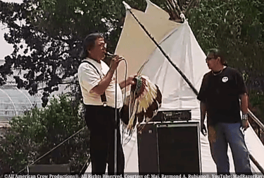 Native Dennis Banks Longest Walk 2008 Reporter Niimi' Makoons™ All American Crow  Washington DC