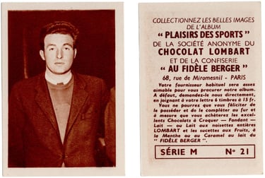 Chocolat Lombart 1950s chromos sports basket André Buffière 
