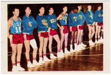 1965 Jenkki Gum Hallas Olympus #144 Team USA Basketball 1960 Card